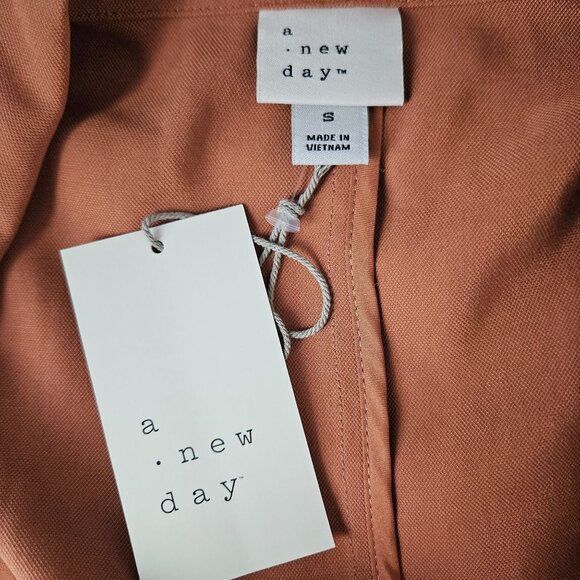 A New Day Women's Essential Blazer Double-Breasted Tan Size Small Business Chic - Picture 12 of 13